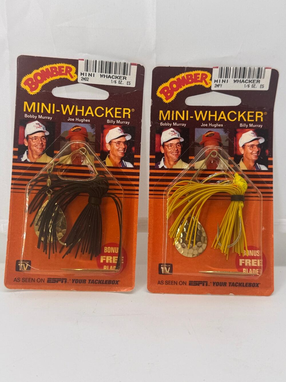Lot of 2 - Vintage 1993 Bomber Mini-Whacker fishing lures